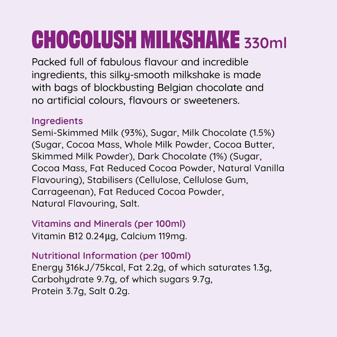 Shaken Udder Milkshake 8x330ml Chocolush