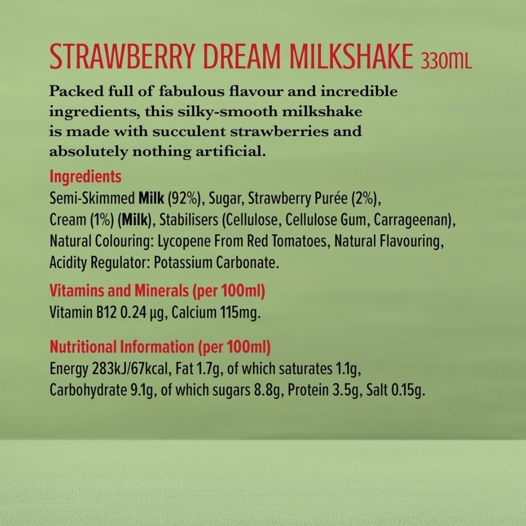 Shaken Udder Milkshake 8x330ml Strawberry Dream