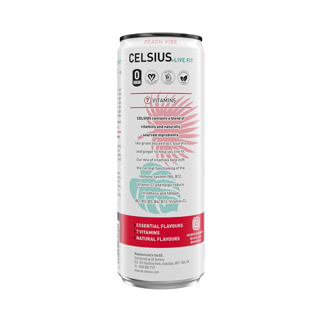 Celsius Energy Drink 12x355ml Peach Vibe