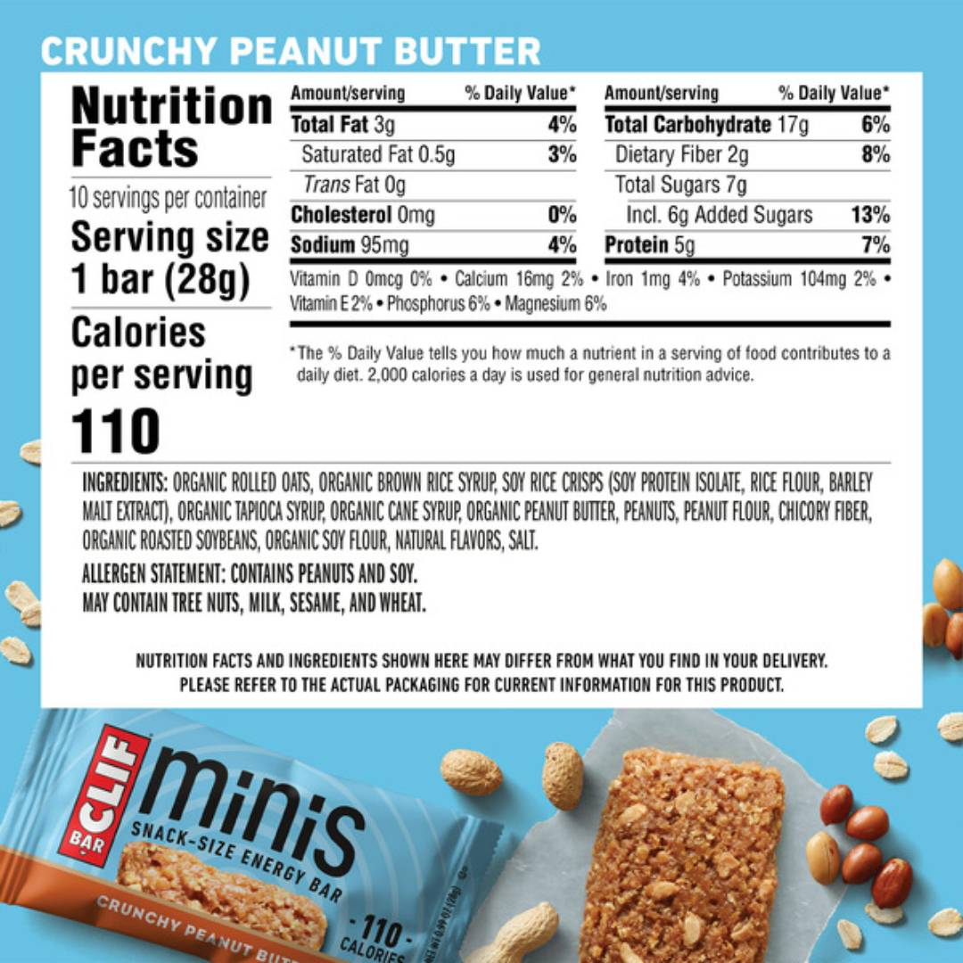 CLIF Bar Mini 10x28g Crunchy Peanut Butter