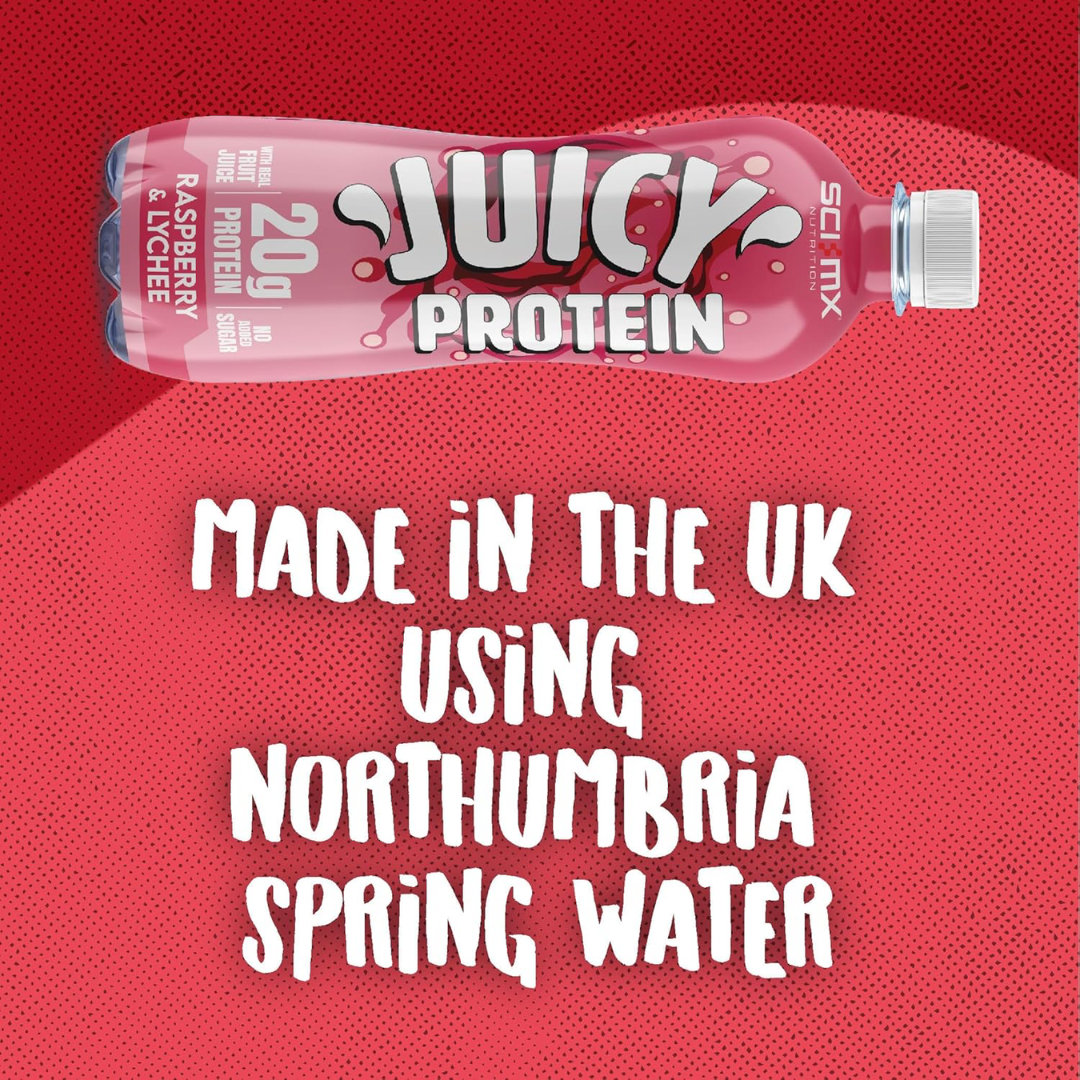 Sci-Mx Juicy Protein 12x500ml Raspberry Lychee