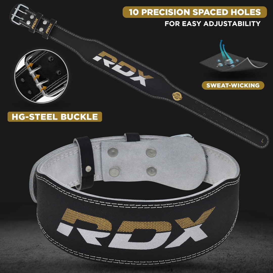 RDX Belt 4" Leather S Black/Gold