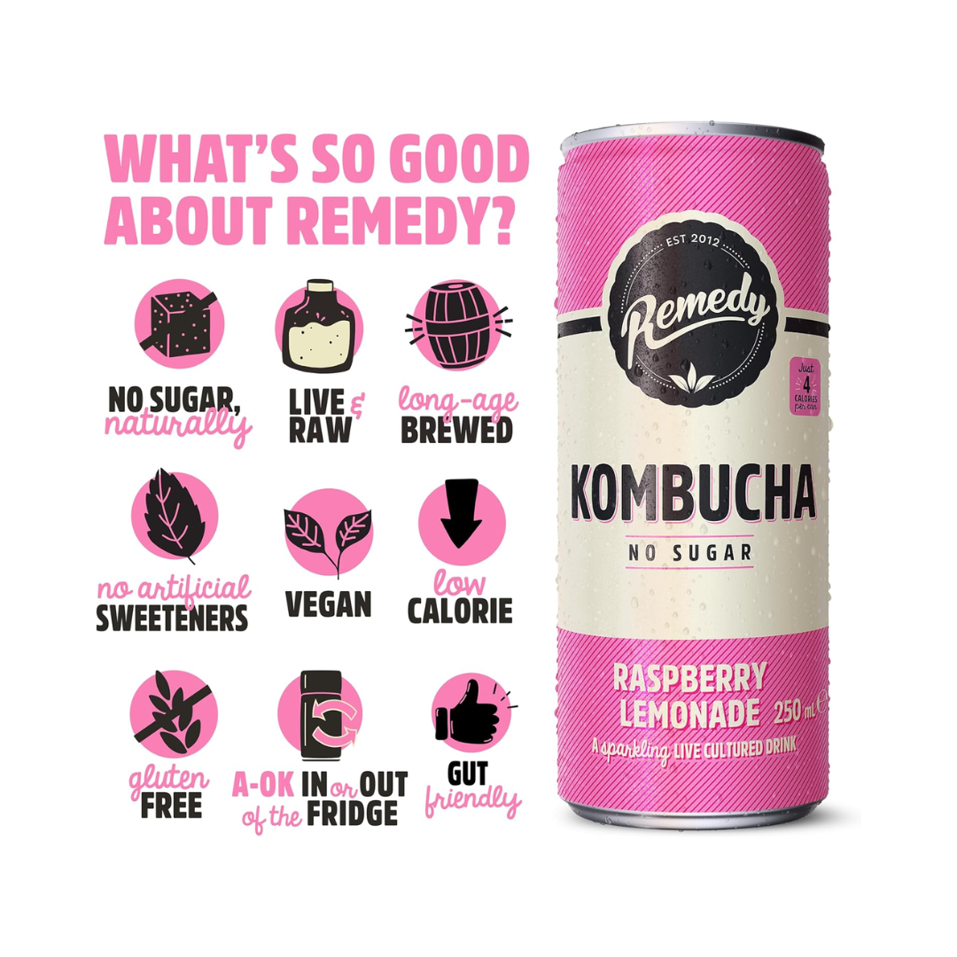 Remedy Kombucha 12x250ml Peach