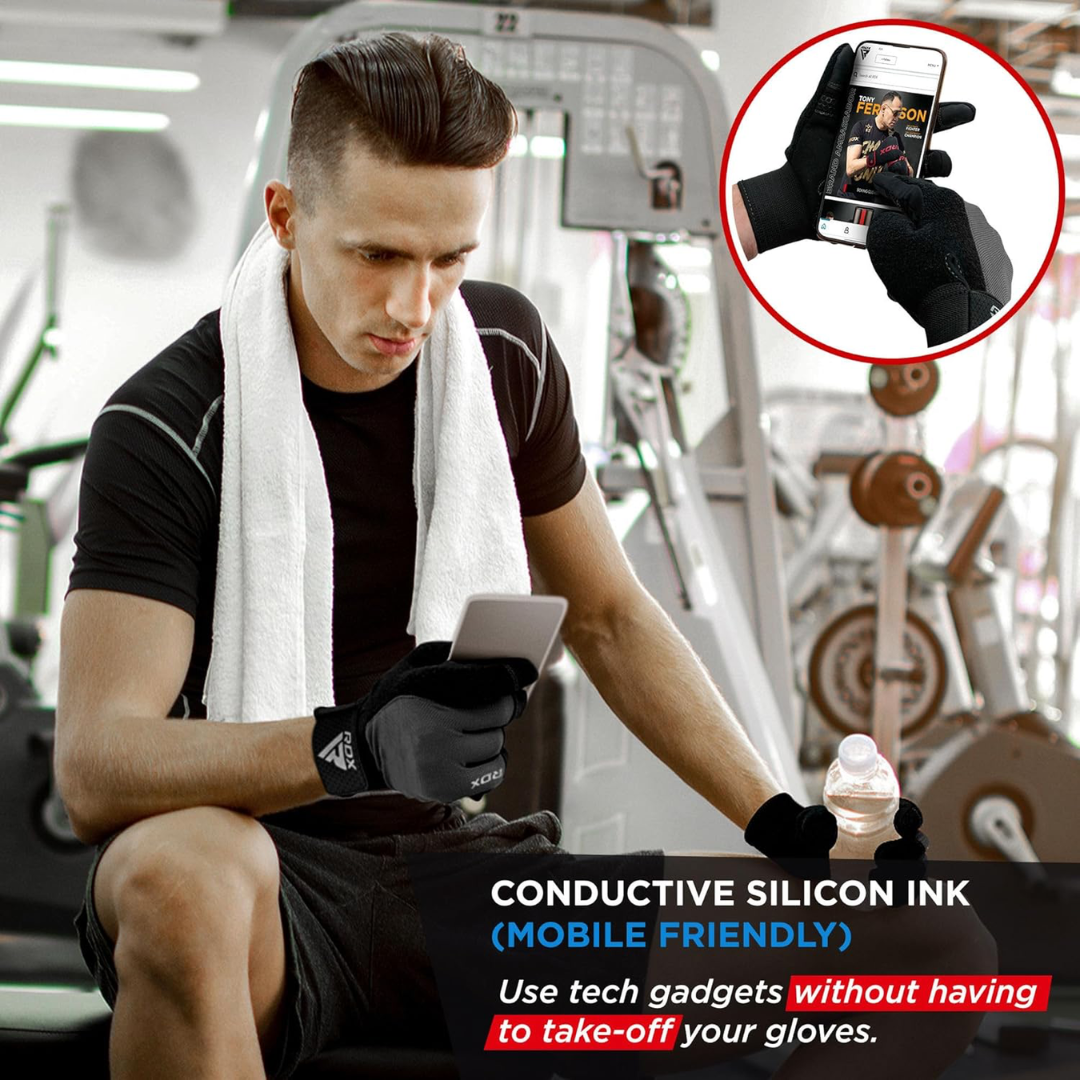 RDX Gym Weight Lifting Gloves W1 Plus M Black