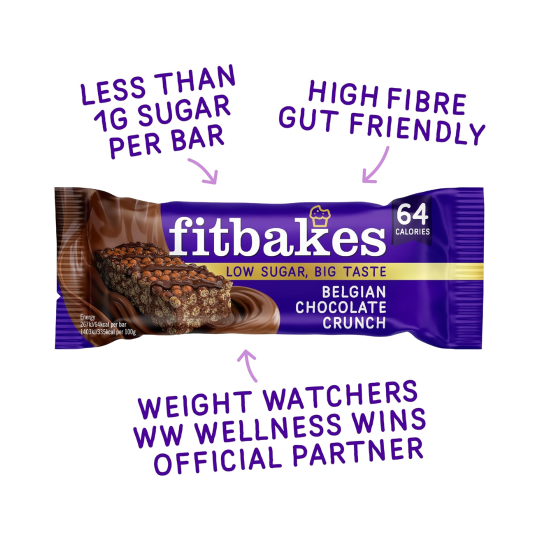 Fitbakes Crunch Bar 12x19g Belgian Chocolate