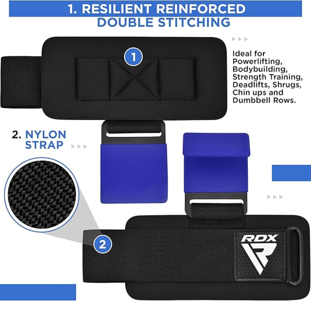 RDX Gym Hook Strap Plus Blue