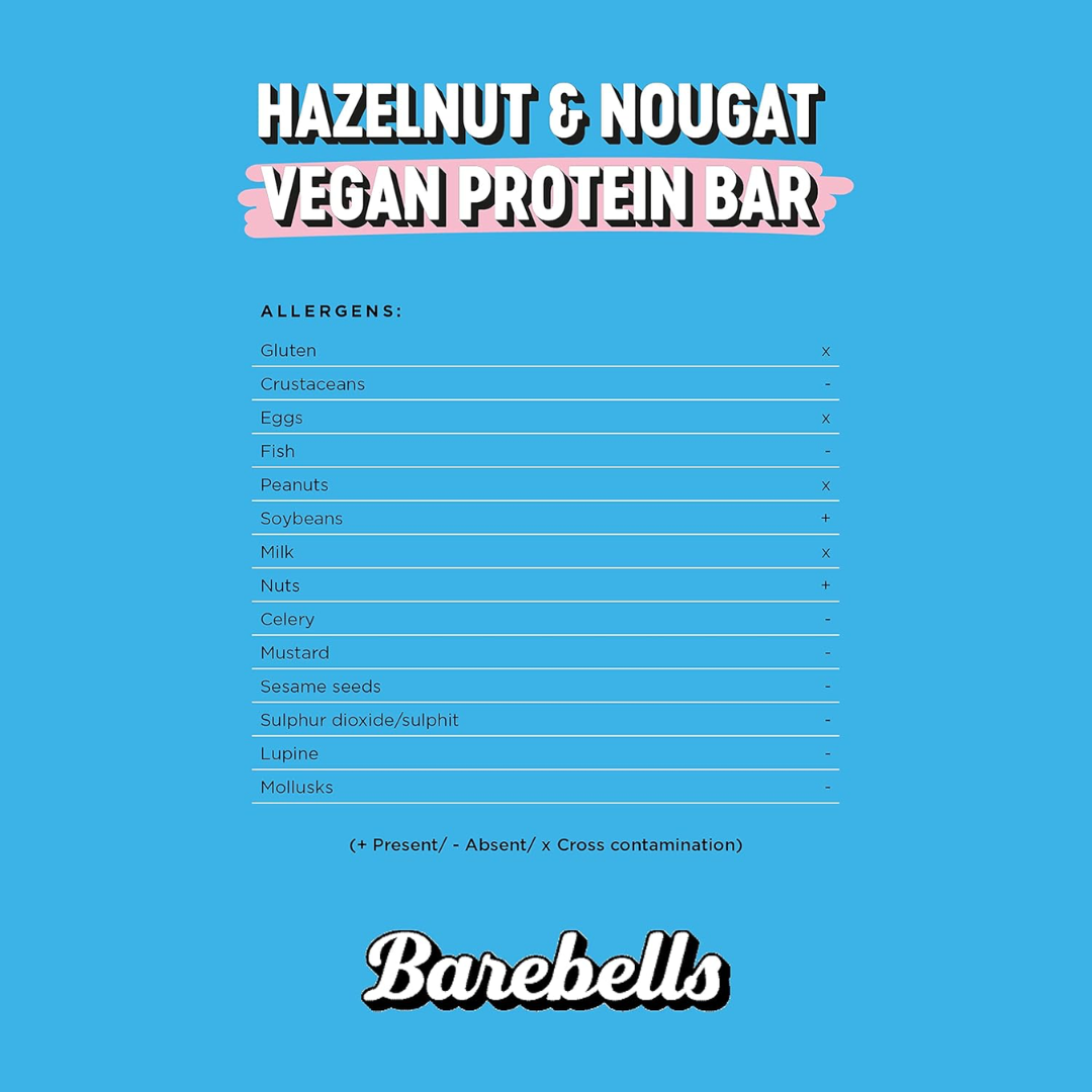 Barebells Vegan Protein Bar 12x55g Hazelnut Nougat