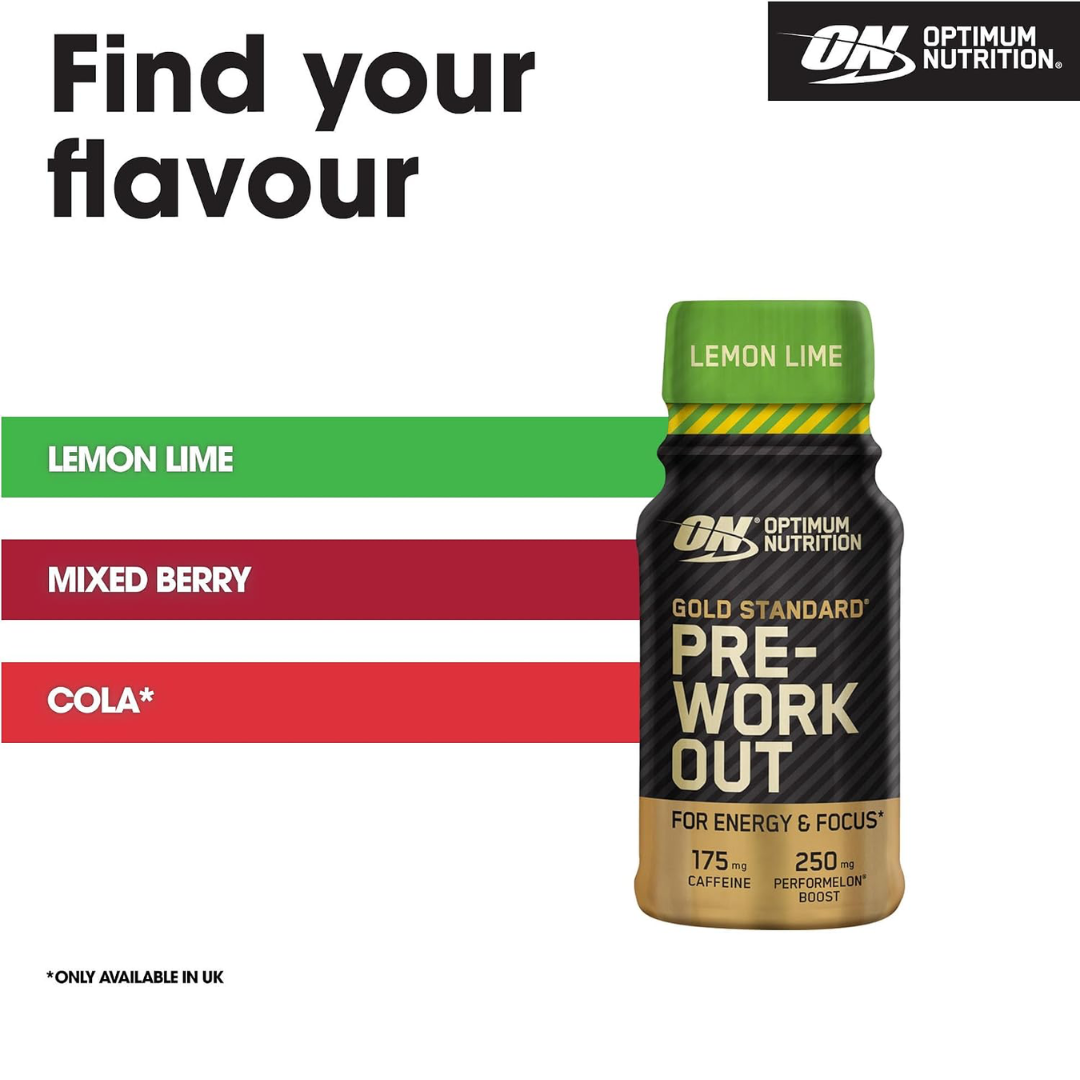Optimum Nutrition Gold Standard Pre-Workout Shot 60ml Lemon & Lime