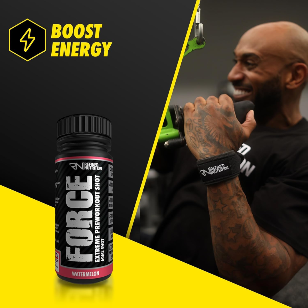 Refined Nutrition FORCE Extreme Stim Pre-workout Shots 12x60ml Sour Candy