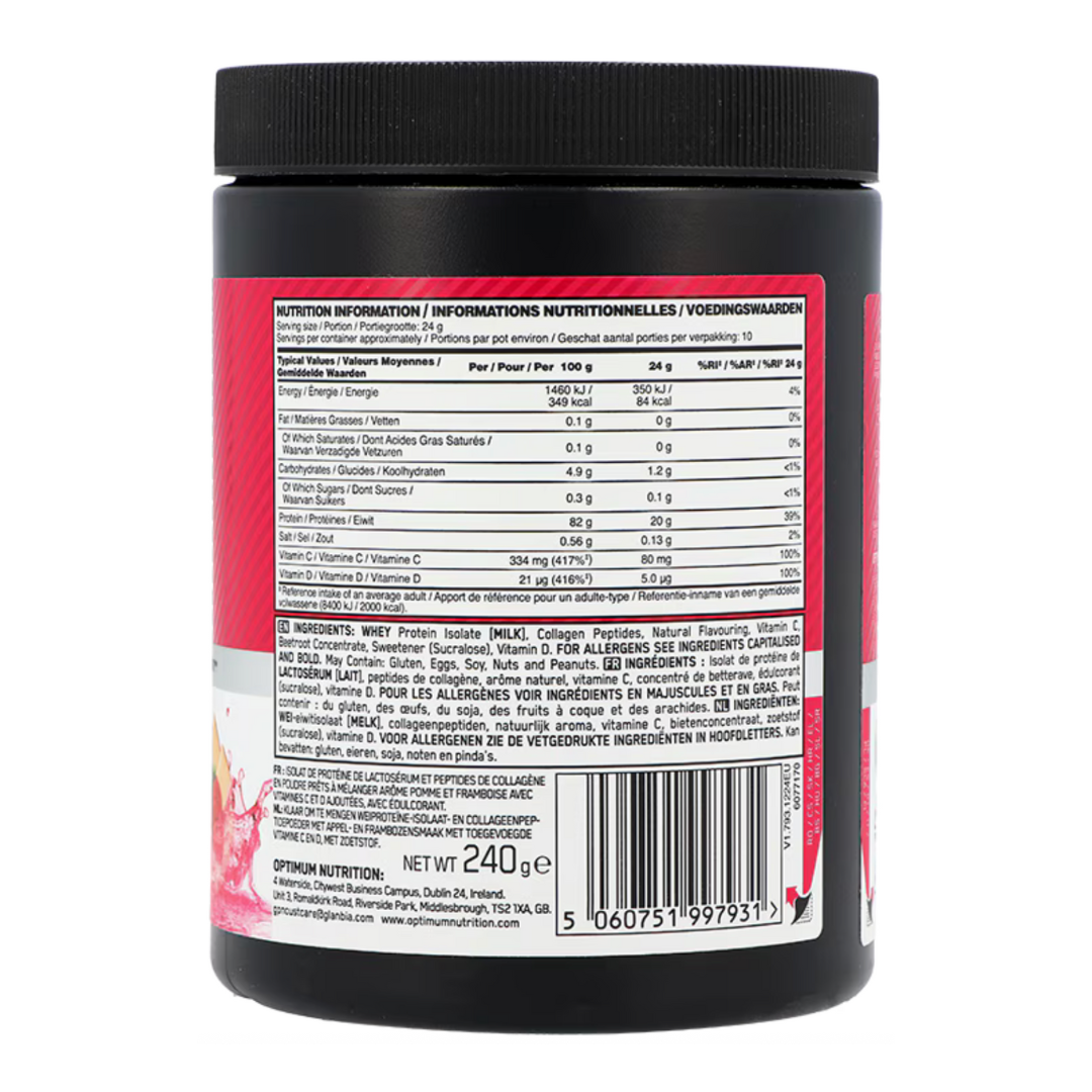 Optimum Nutrition Clear + Collagen 240g Apple & Raspberry