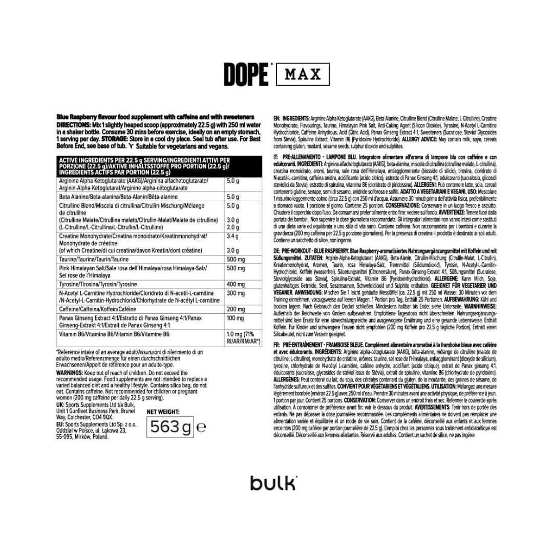 Bulk Dope Max 563g Blue Raspberry