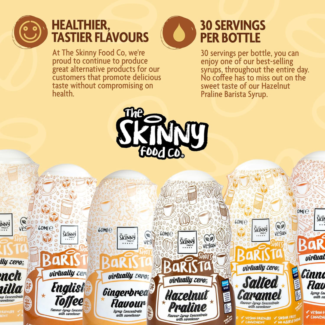 The Skinny Food Co Sugar Free Coffee Shots 60ml Hazelnut Praline