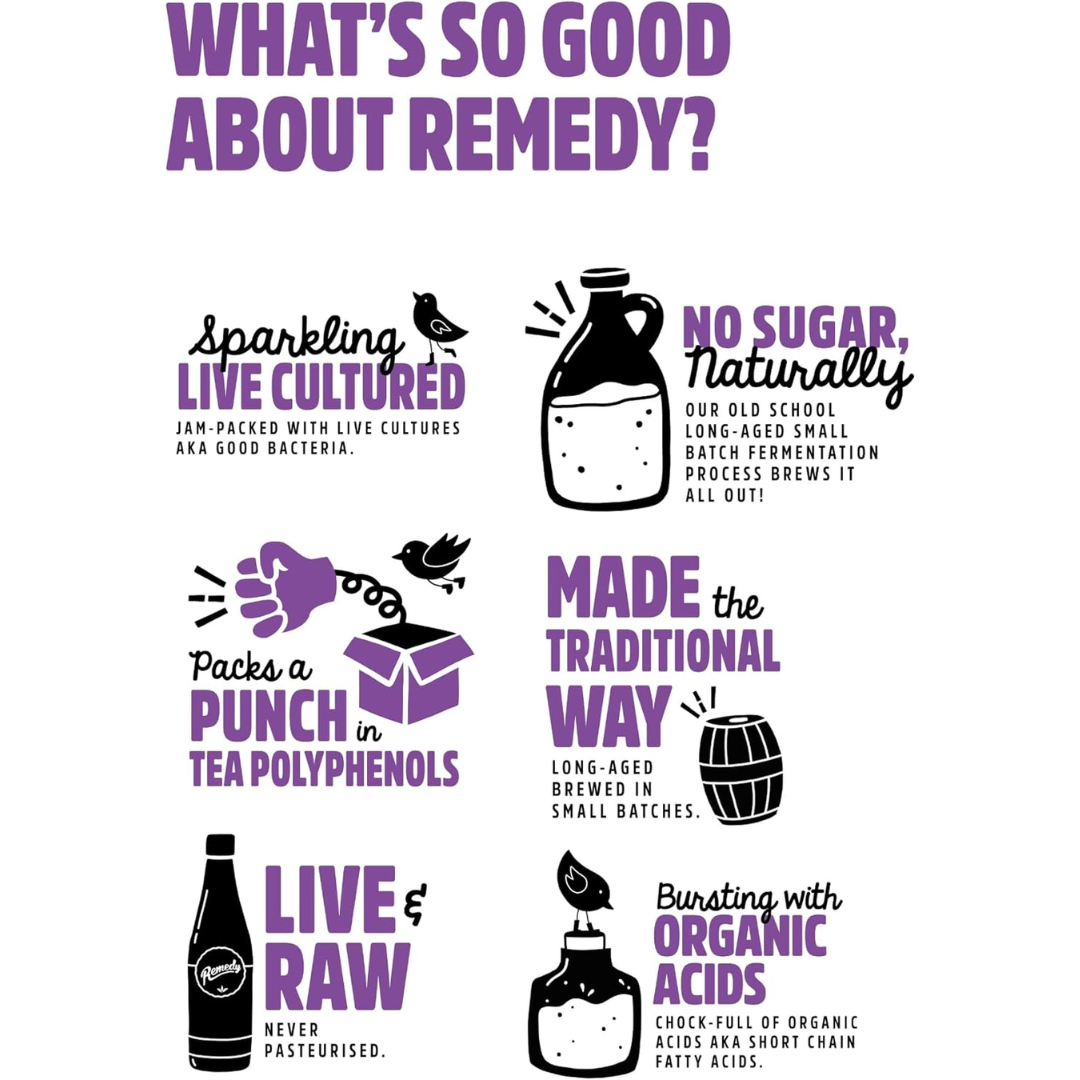 Remedy Kombucha 12x250ml Cherry Plumb