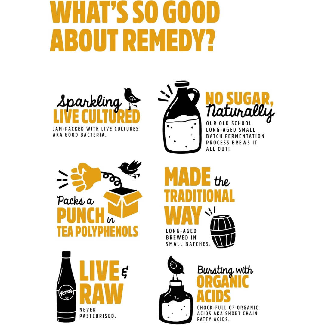 Remedy Kombucha 12x250ml Ginger Lemon