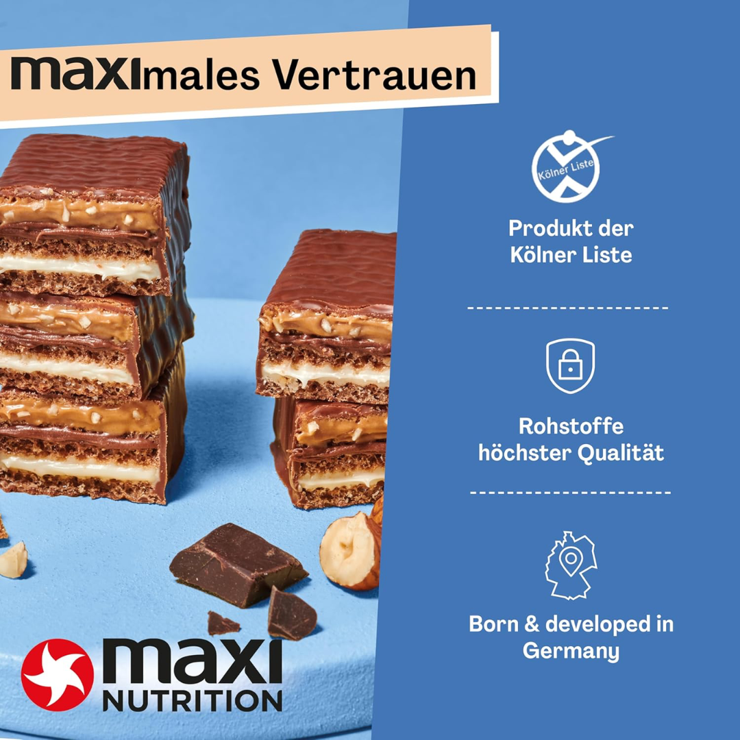 MaxiNutrition Protein Waffle Bar 12x40g Milk & Hazelnut