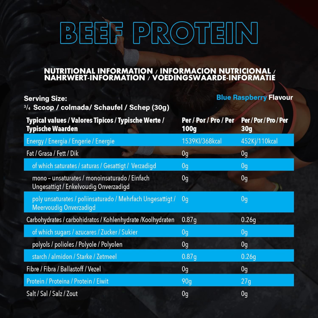 NXT Nutrition Beef Protein Isolate 540g Blue Raspberry
