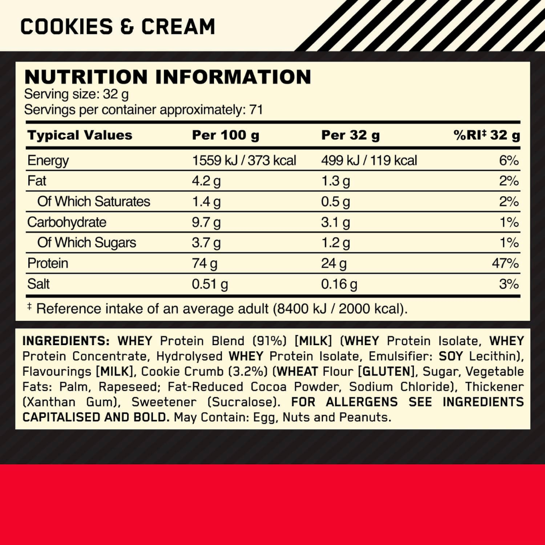 Optimum Nutrition Gold Standard 100% Whey 2.02kg Cookies & Cream