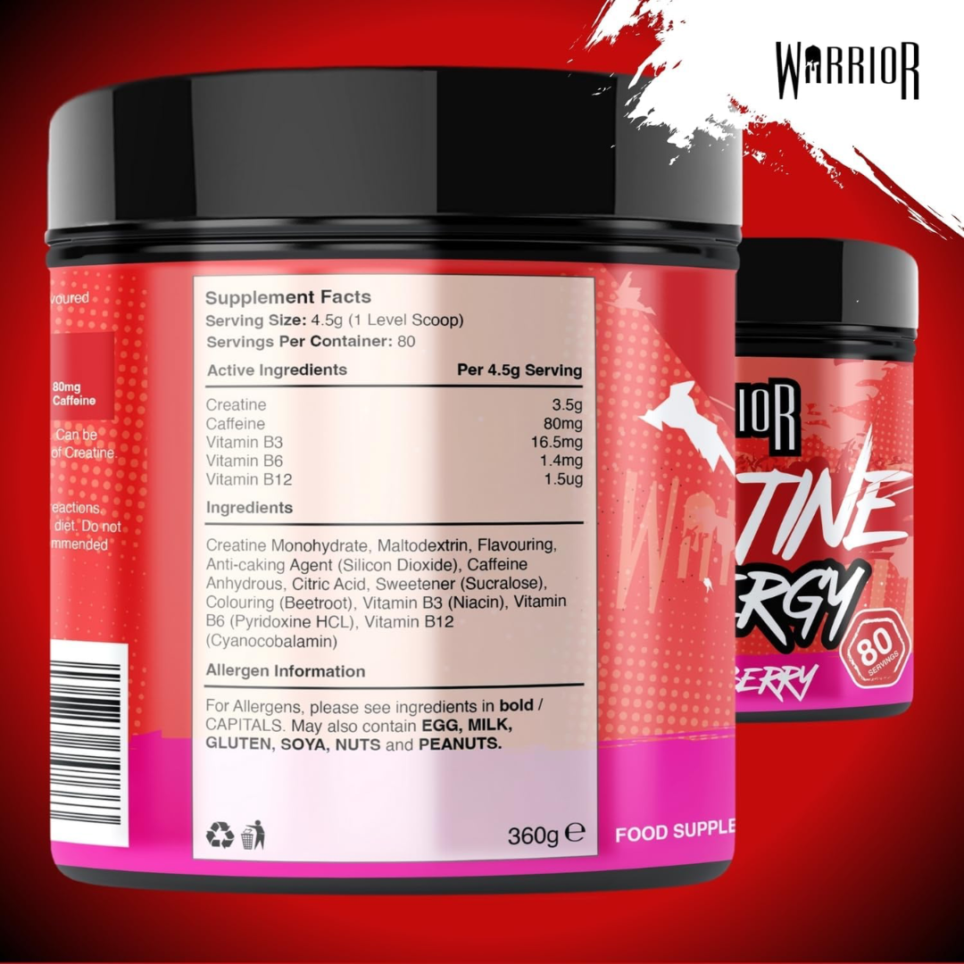 Warrior Creatine Plus Energy 360g Mixed Berry