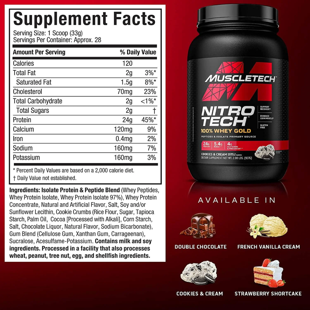 Muscletech Nitro Tech 100% Whey Gold 2.27kg Cookies & Cream