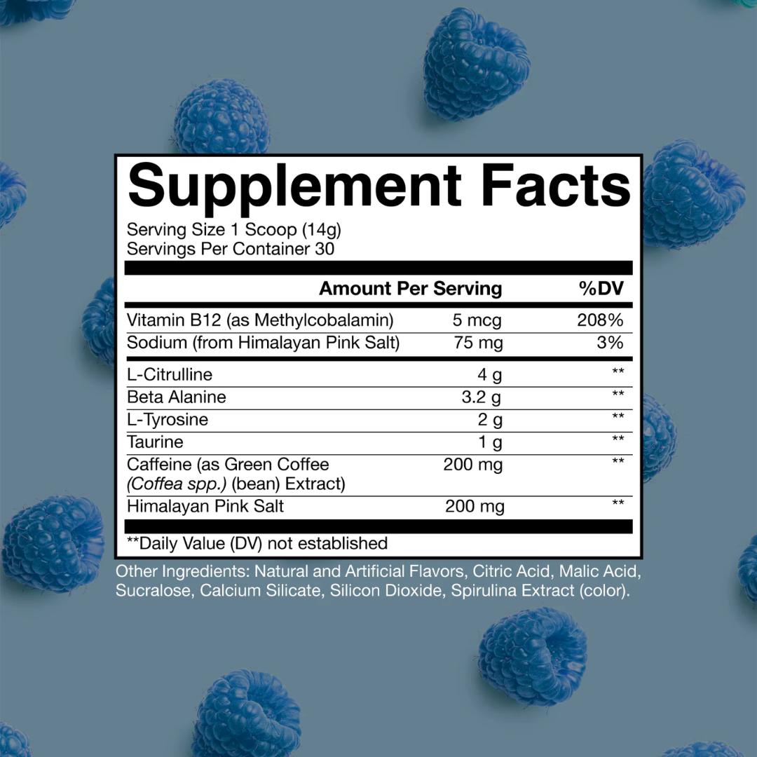 Raw Nutrition Essential PRE 405g Blue Raspberry