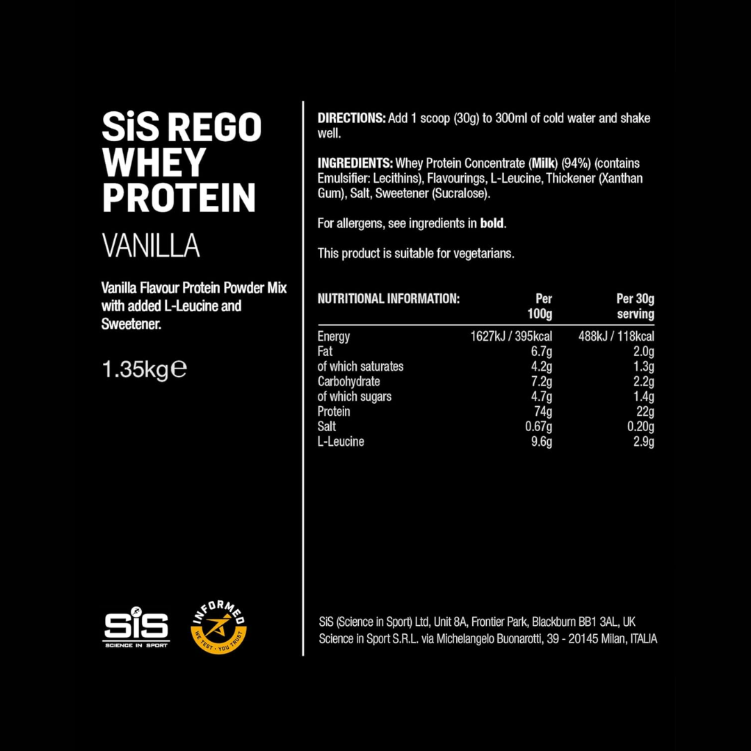 SIS (Science In Sport) Powder Rego Whey 1.35kg Vanilla