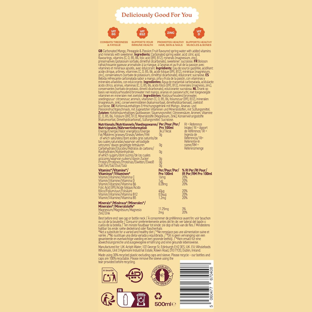 Actiph Activit 12x500ml Mango & Passionfruit