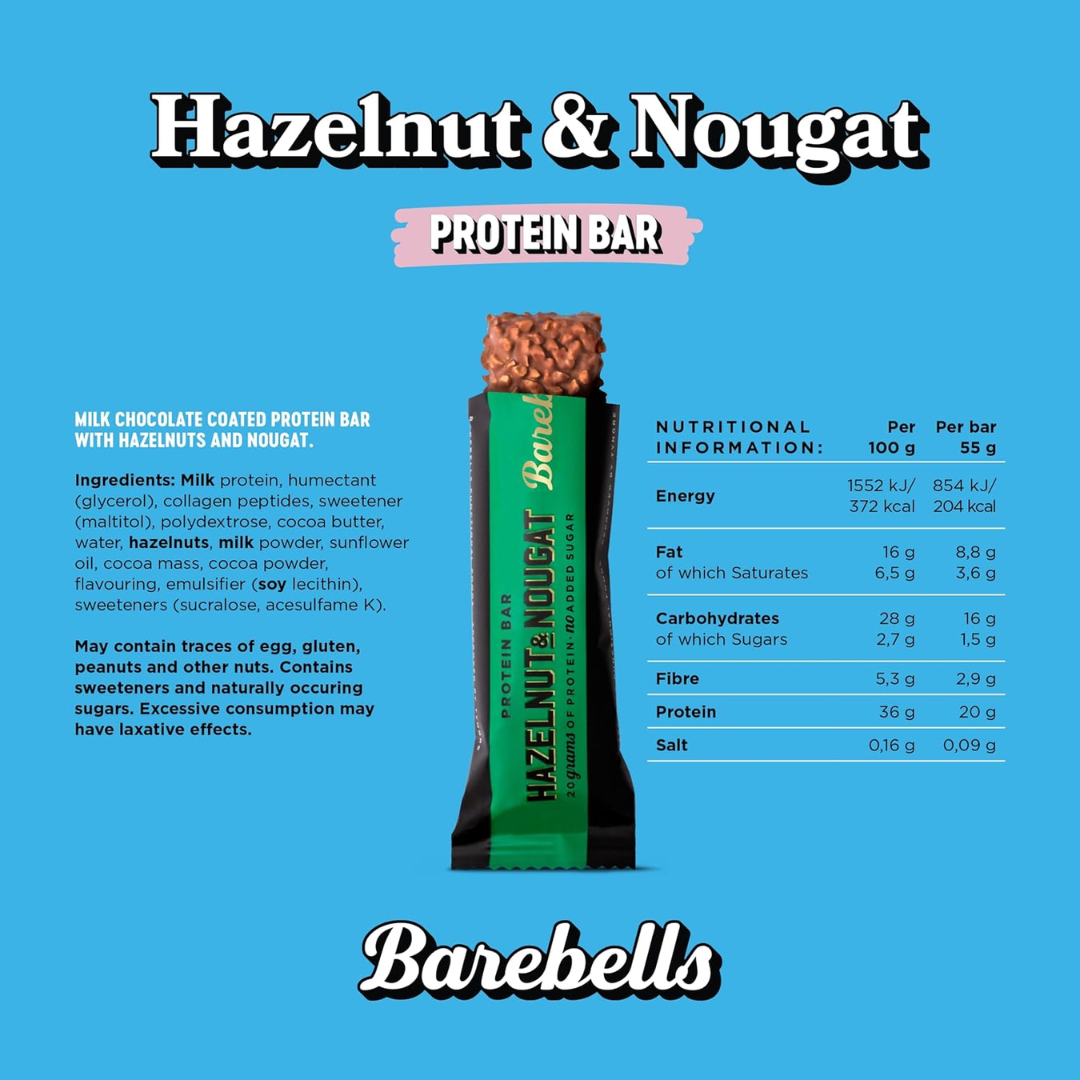 Barebells Protein Bar 55g Hazelnut & Nougat