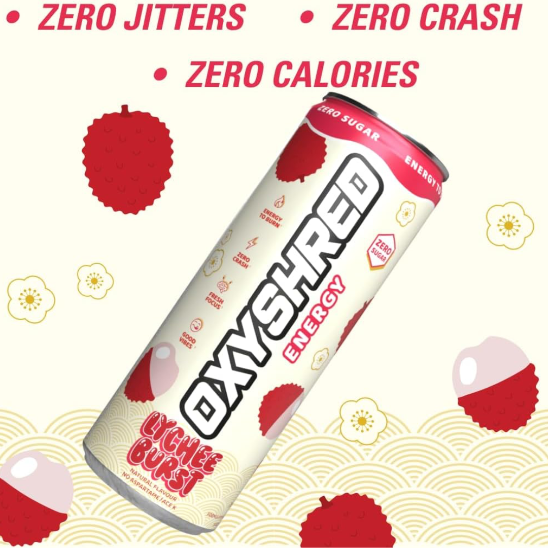 EHP Labs OxyShred Ultra Energy Drink RTD 12x355ml Lychee Burst