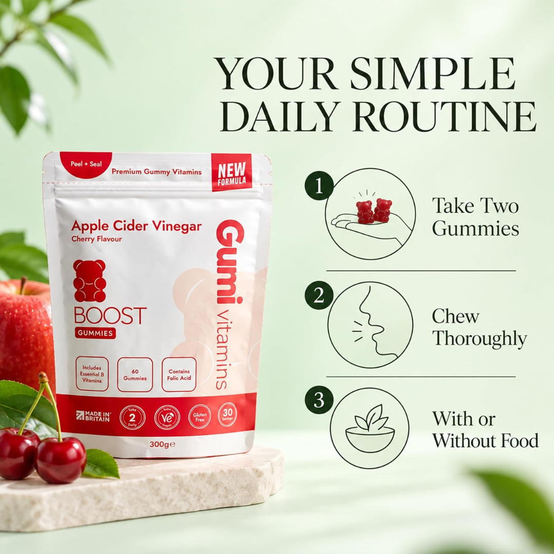 Gumi Vitamins BOOST - Apple Cider Vinegar Gummies 300g Cherry