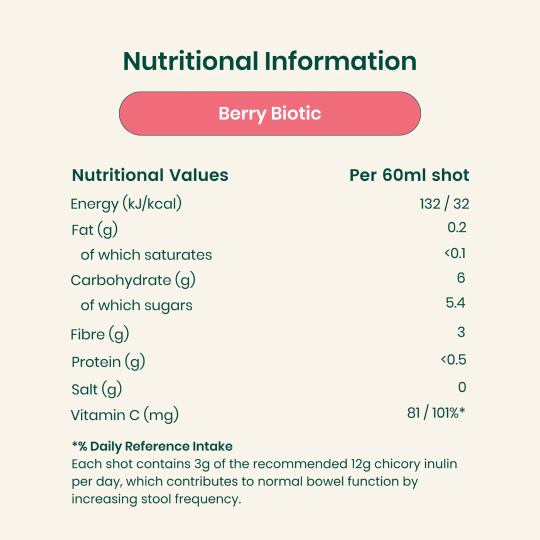 Rheal Superfood Berry Biotic Gut Health Shot 14x60ml