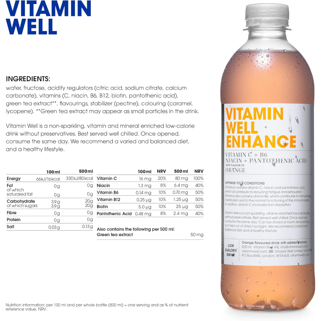 Vitamin Well Enhance 12x500ml Orange