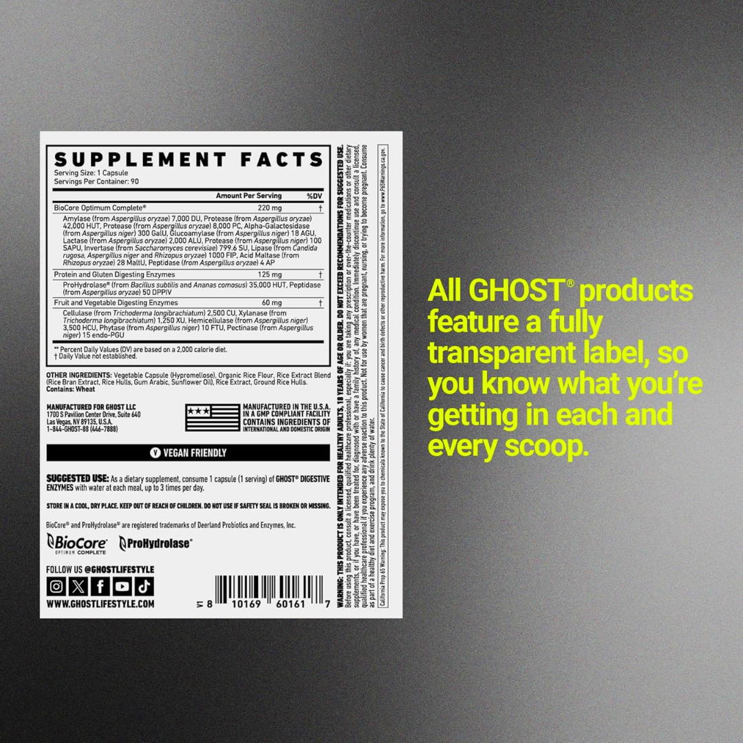 Ghost Basics Digestive Enzymes 90 Caps Unflavoured