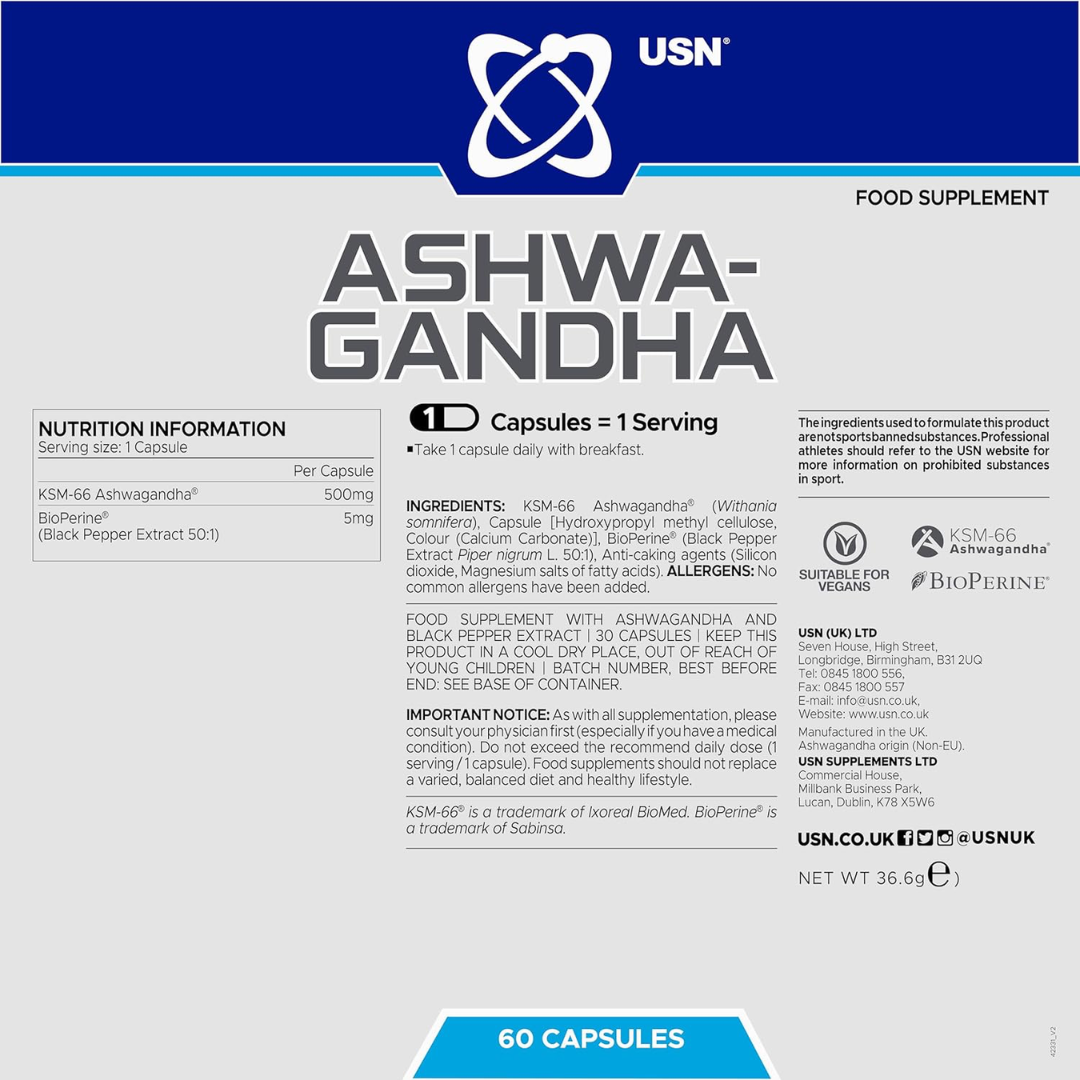 USN Ashwagandha 60 Caps