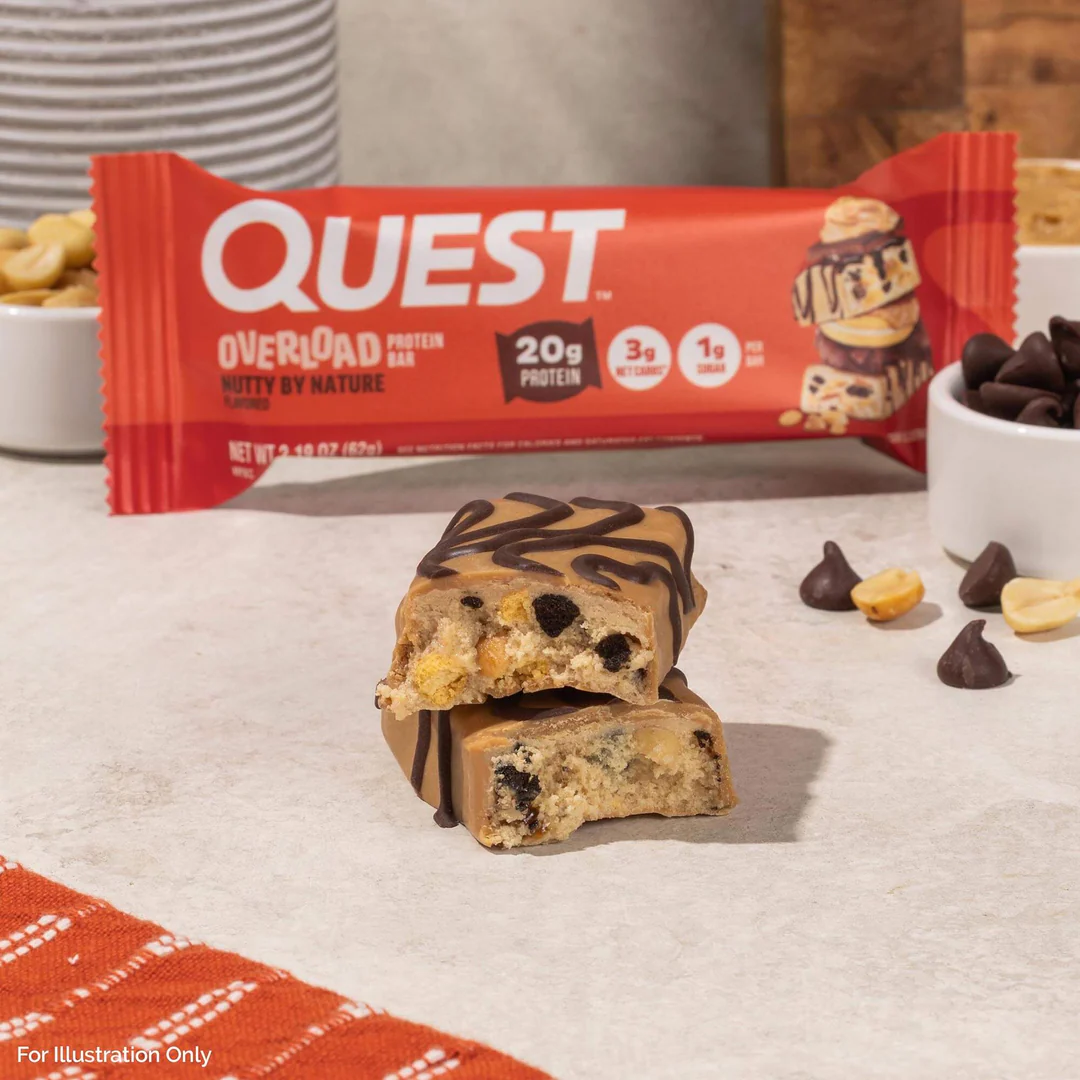 Quest Nutrition Overload Protein Bar 12x60g Nutty by Nature