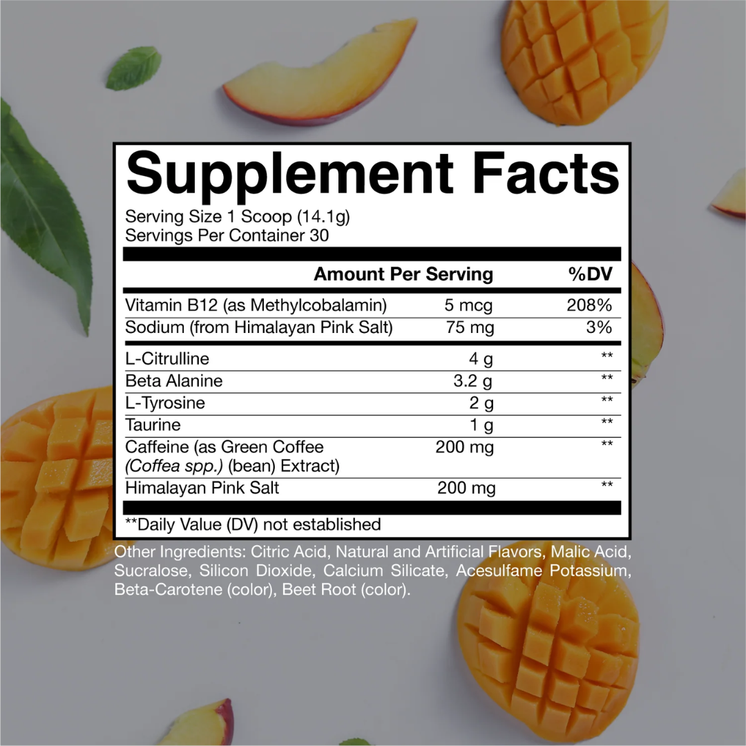 Raw Nutrition Essential PRE 405g Peach Mango
