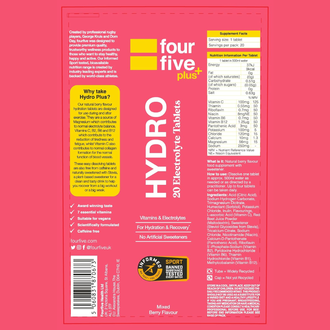 FourFive Hydro Plus Effervescent Tablets 8x20 Tabs Mixed Berry