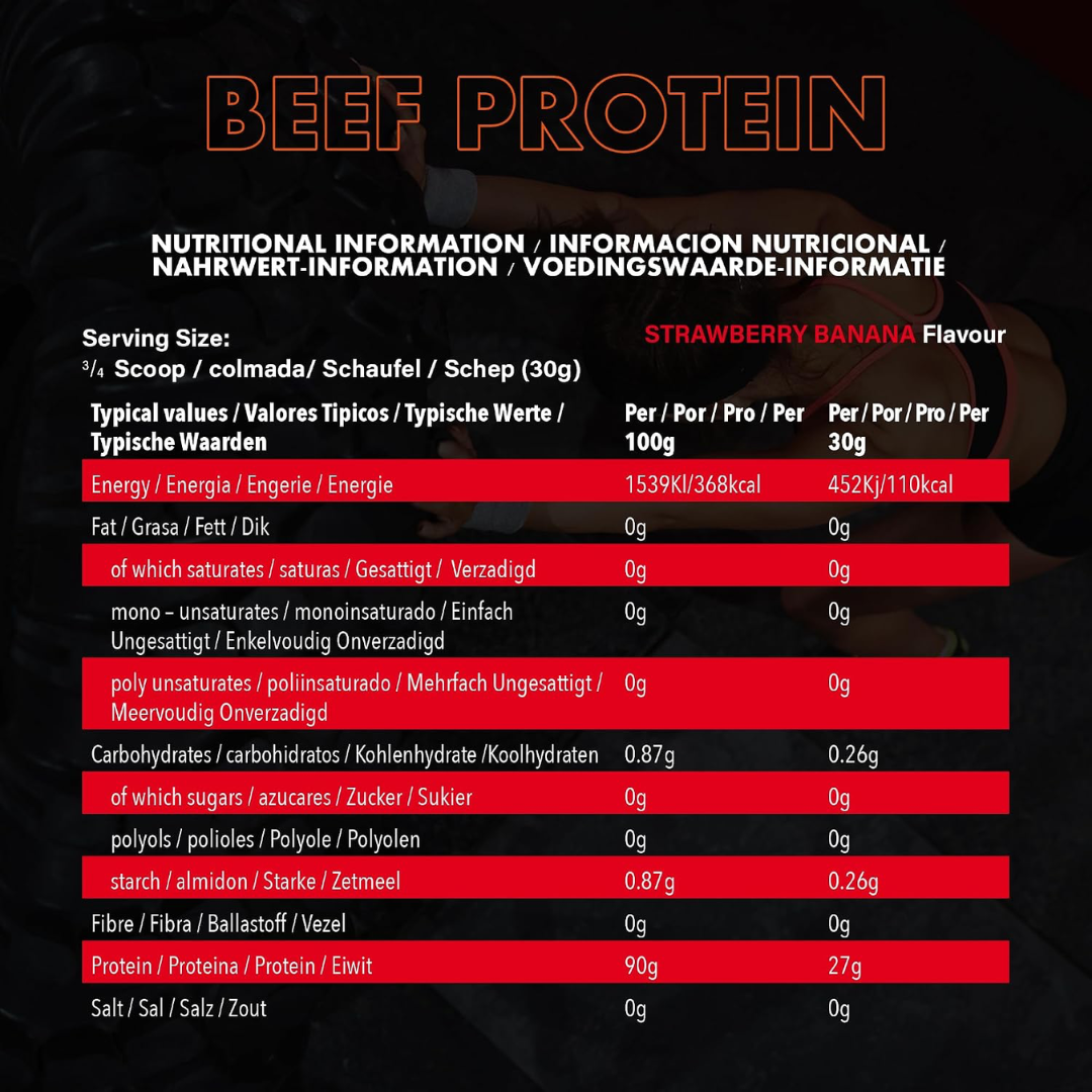 NXT Nutrition Beef Protein Isolate 540g Strawberry Banana