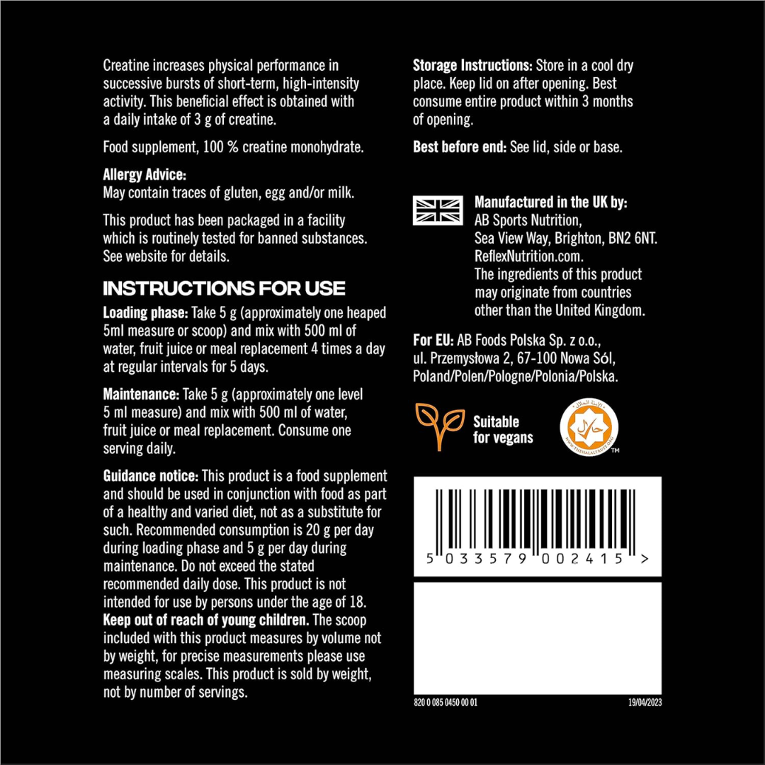 Reflex Nutrition Creatine Monohydrate 450g Unflavoured