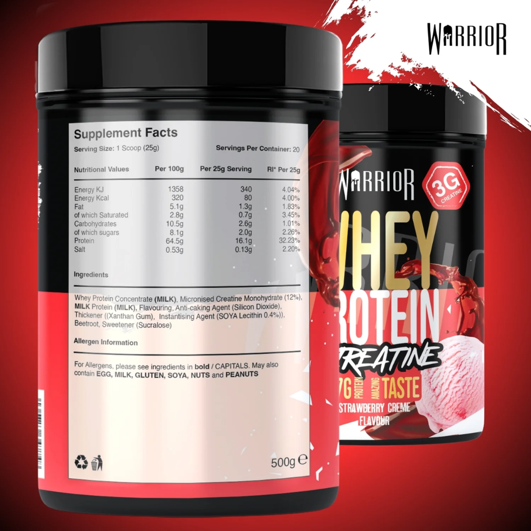 Warrior Creatine Plus Whey 500g Strawberry Milkshake