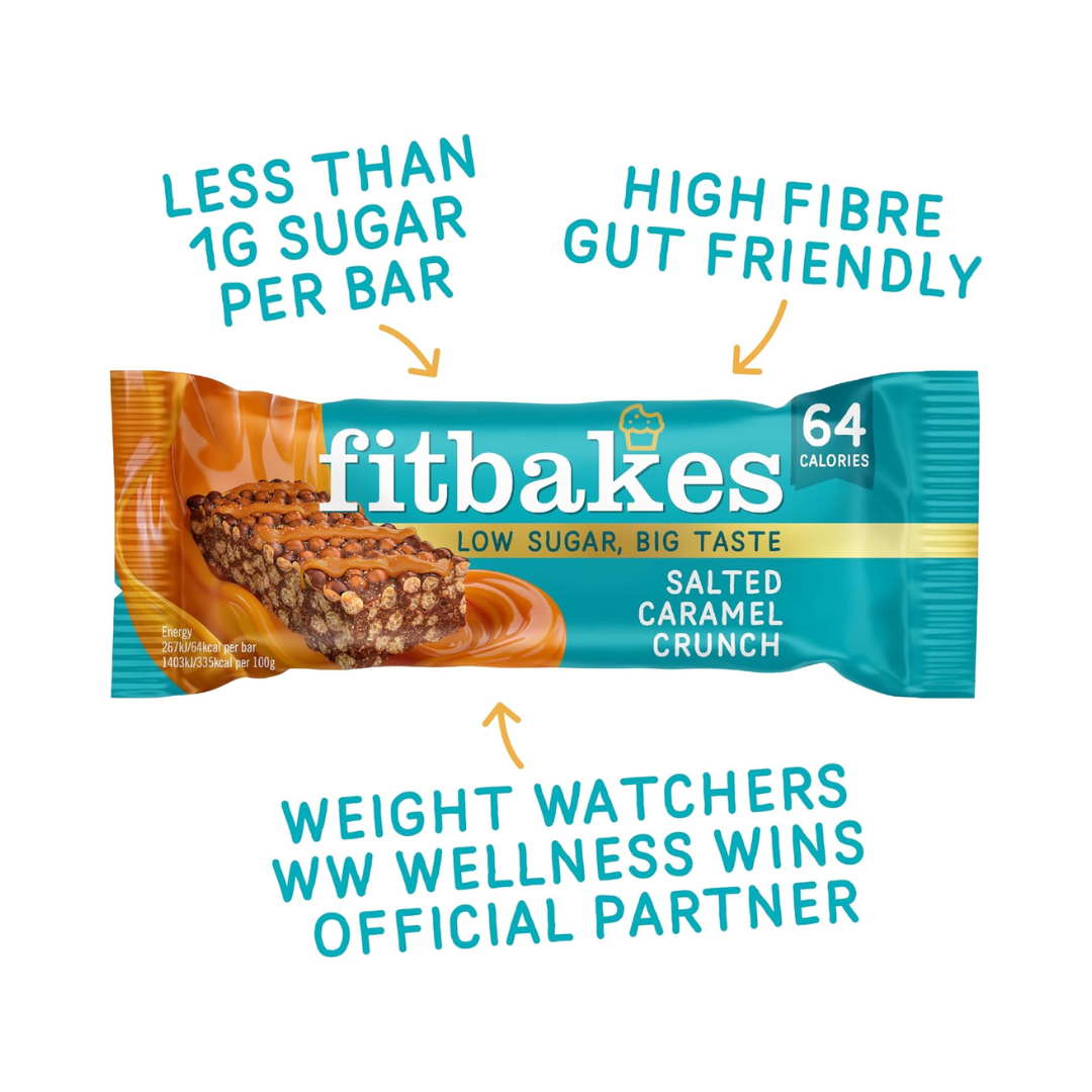 Fitbakes Crunch Bar 12x19g Salted Caramel