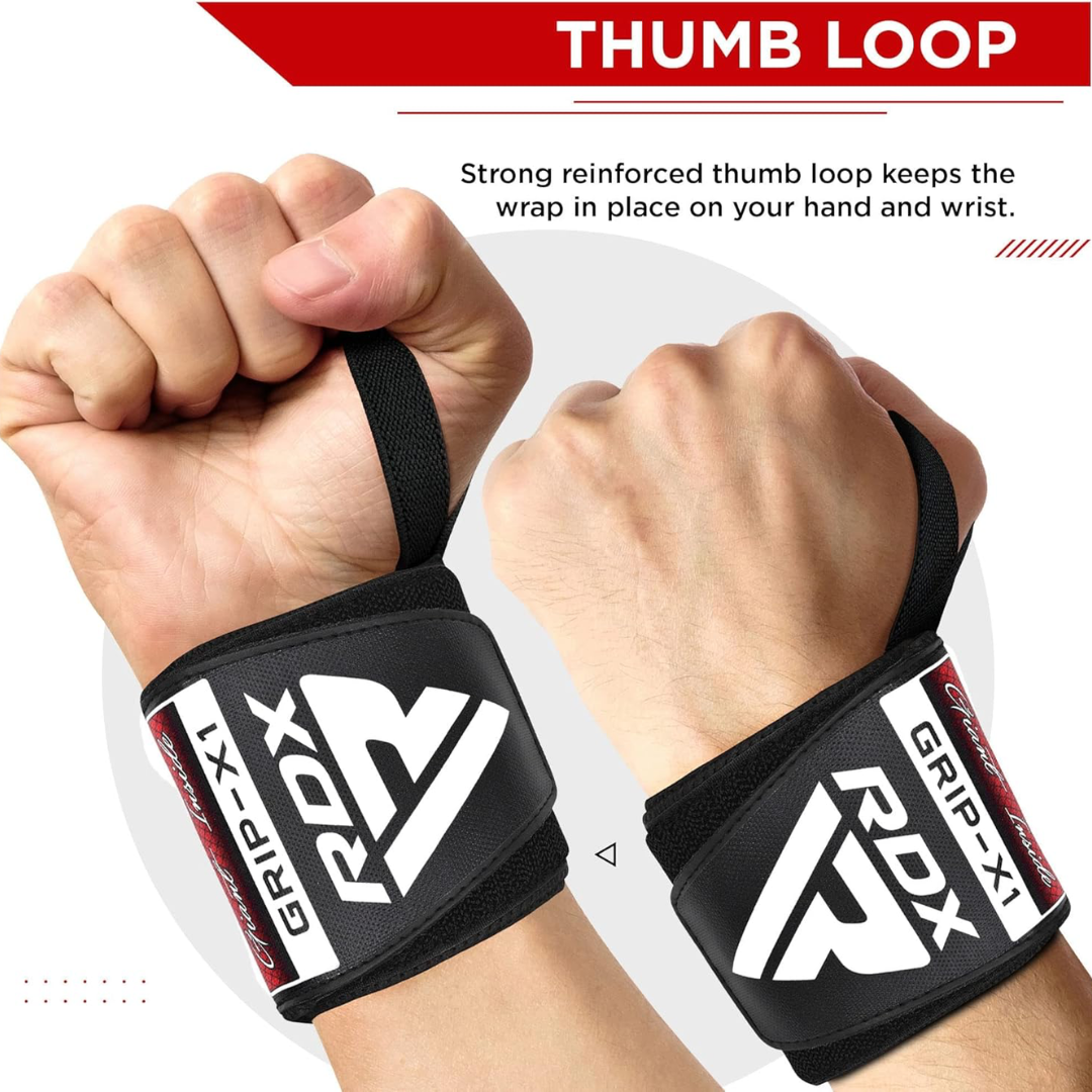 RDX Gym Wrist Wraps W3 Full Black