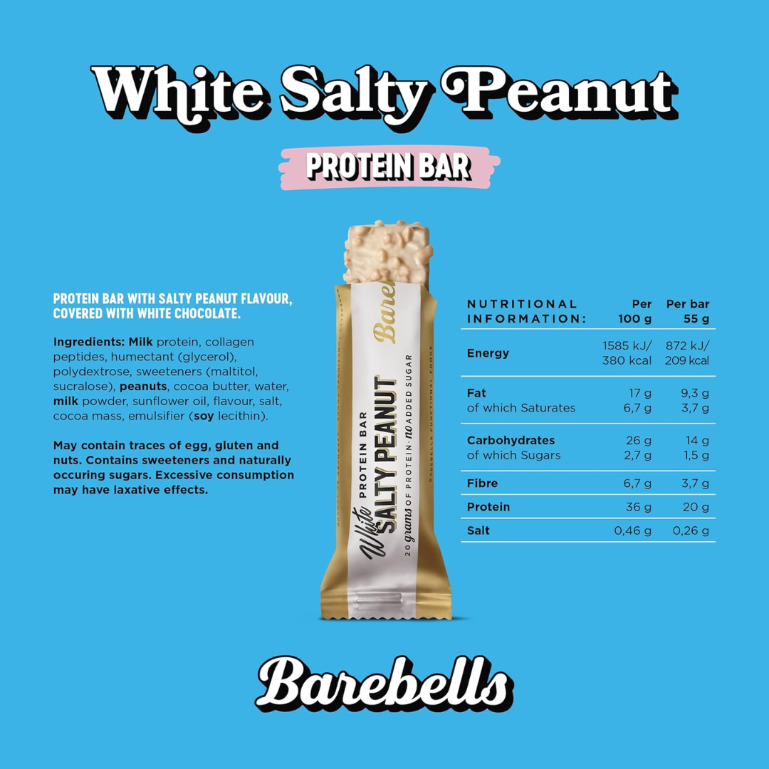 Barebells Protein Bar 55g White Chocolate Salty Peanut