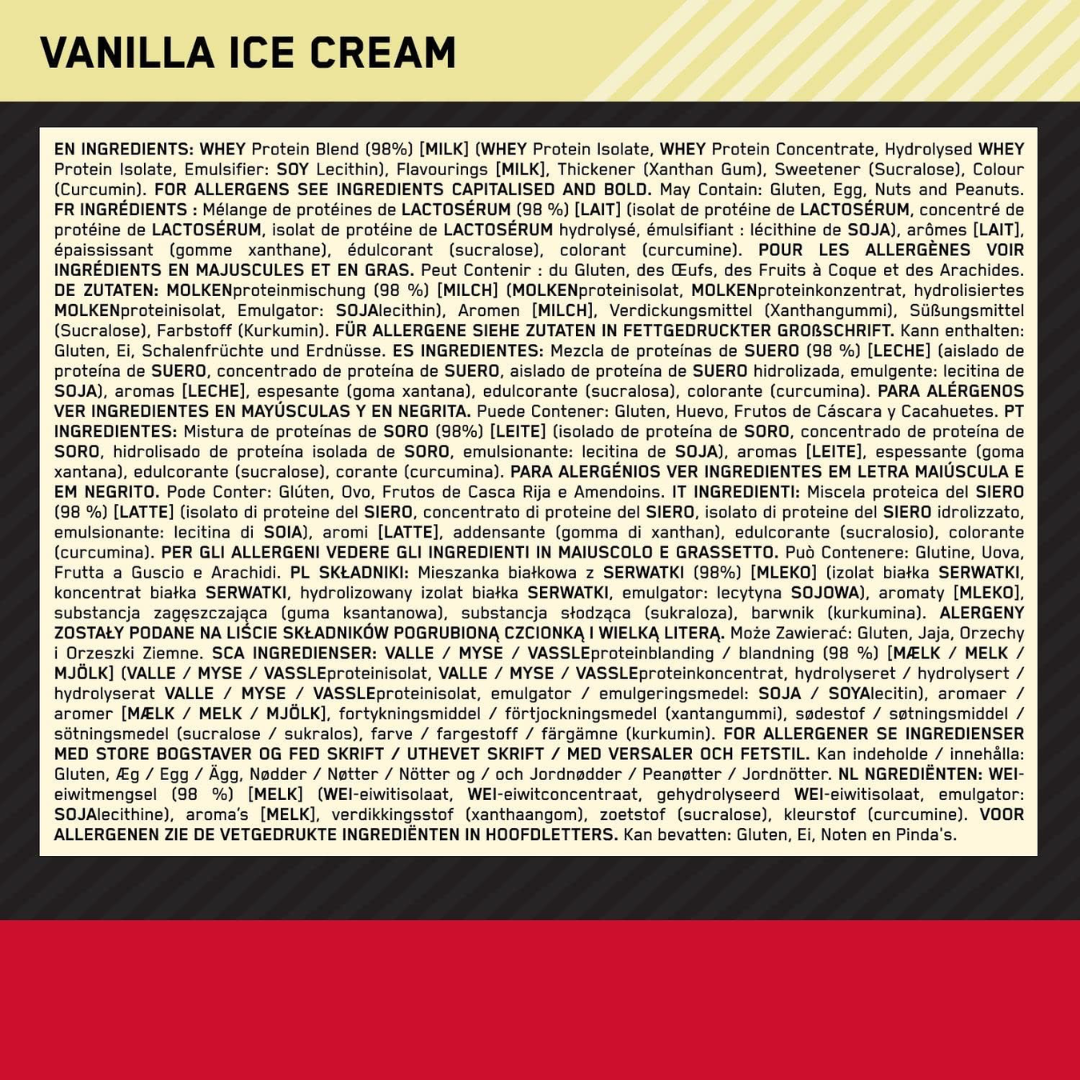 Optimum Nutrition Gold Standard 100% Whey 2.04kg Vanilla Ice Cream