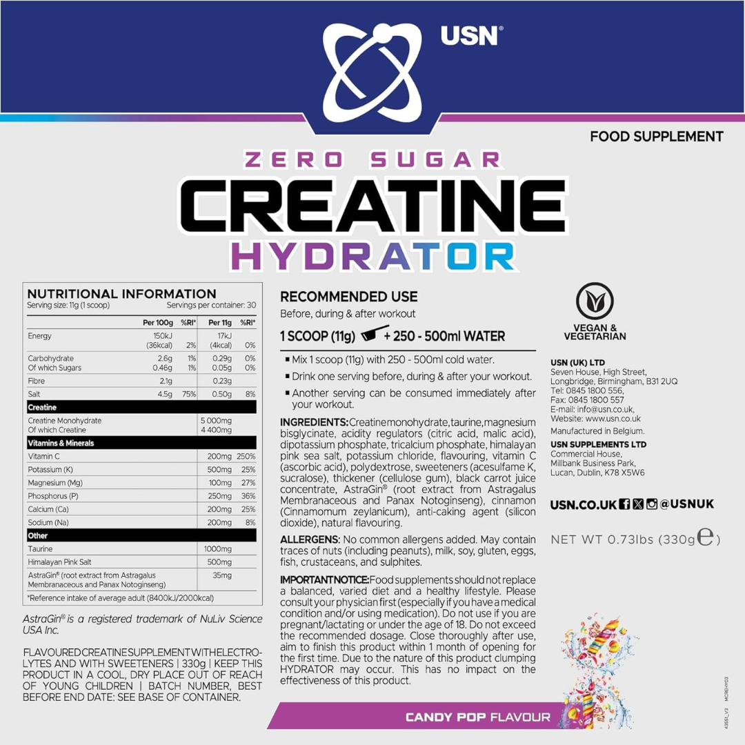USN Creatine Hydrator 330g Candy Pop