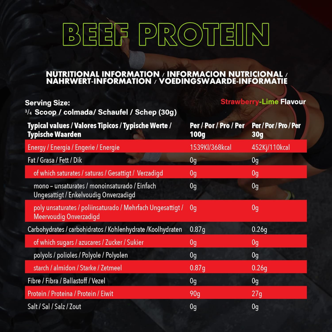 NXT Nutrition Beef Protein Isolate 1.8kg Strawberry Lime Crush