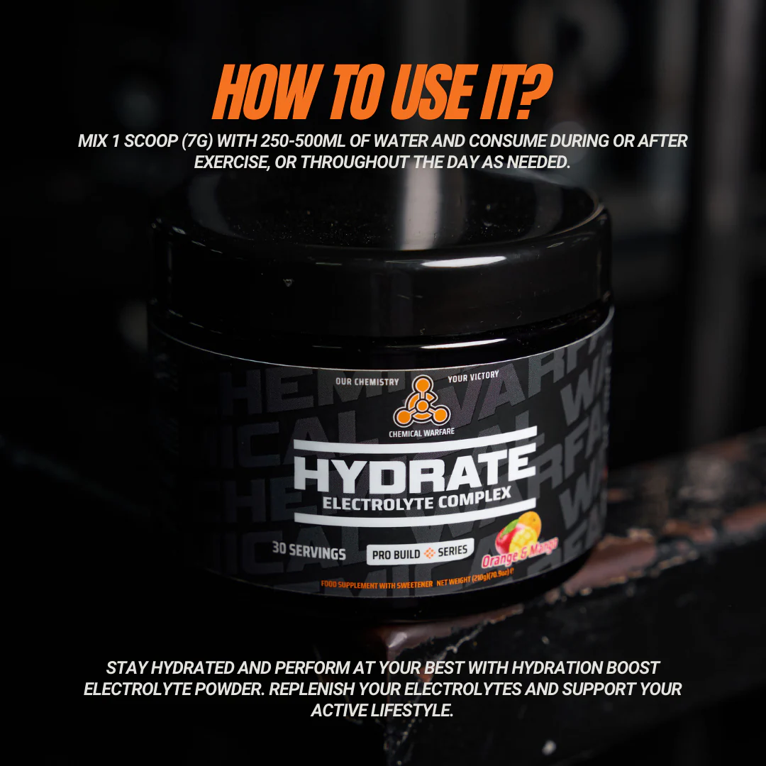 Chemical Warfare HYDRATE: Electrolyte Blend 1kg Orange and Mango