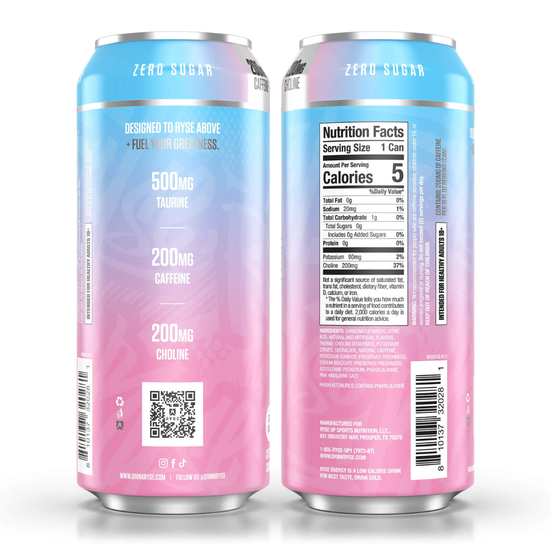 RYSE Fuel Energy 12x473ml Cotton Candy