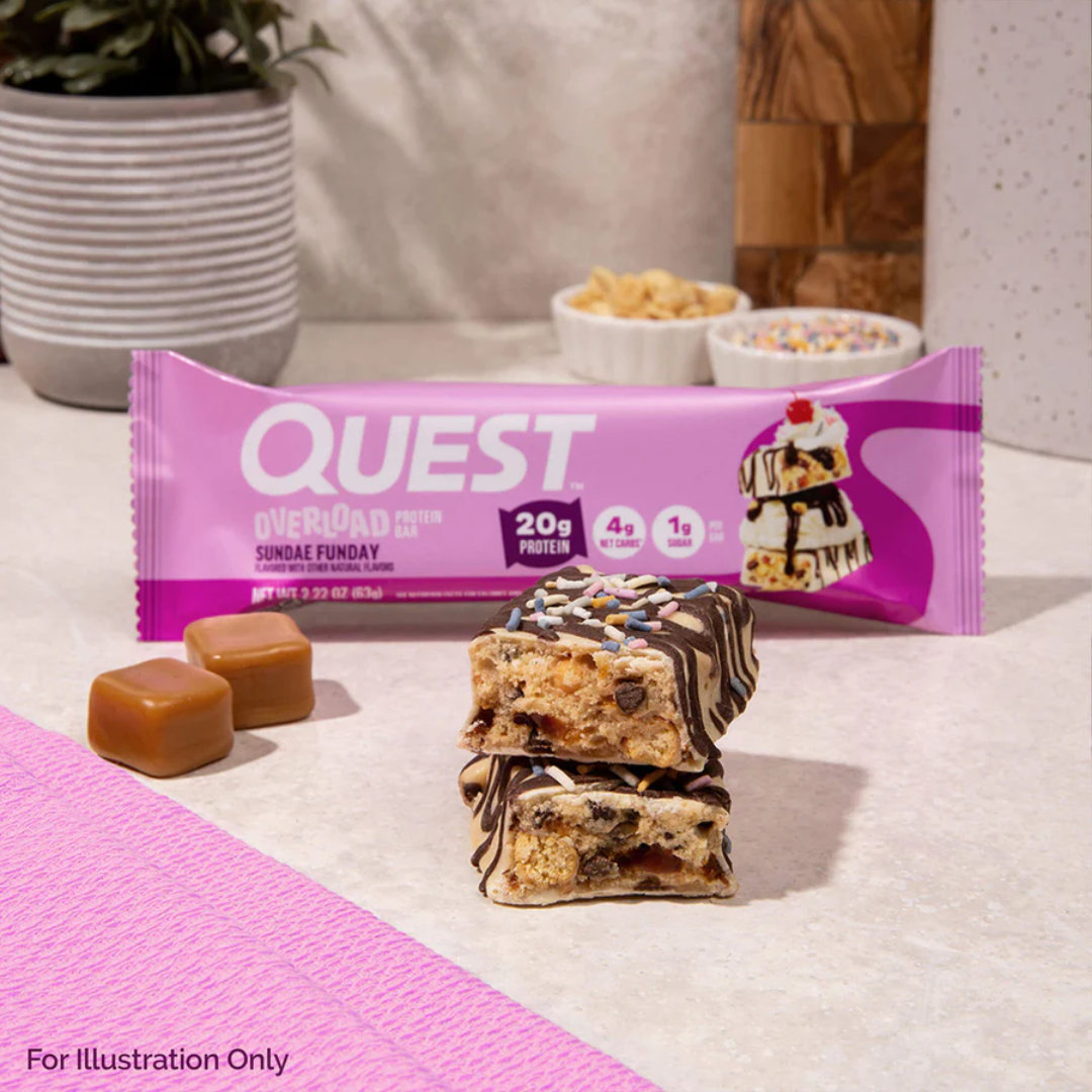Quest Nutrition Overload Protein Bar 12x60g Sundae Funday