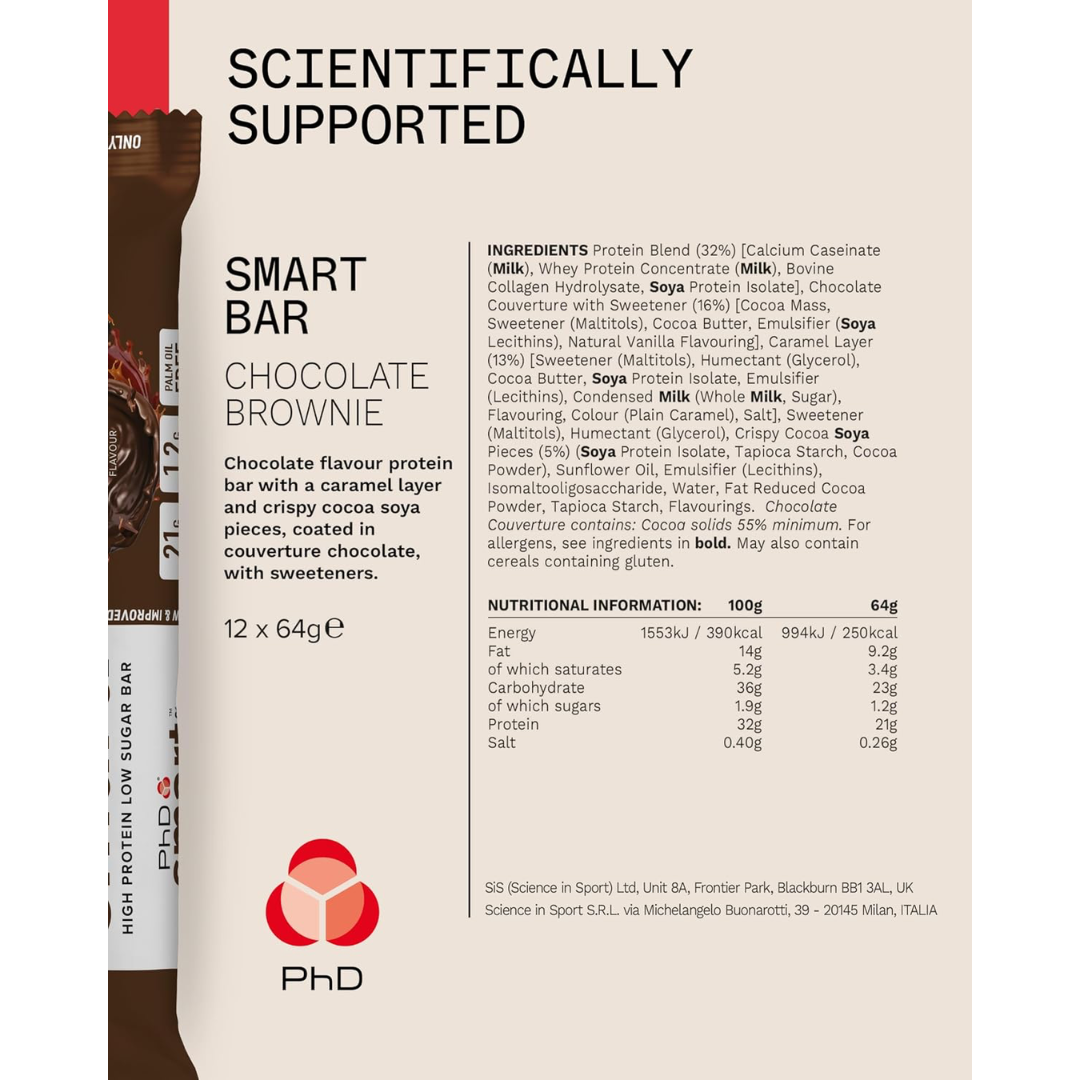 PhD Nutrition Smart Bar 12x64g Choc Brownie
