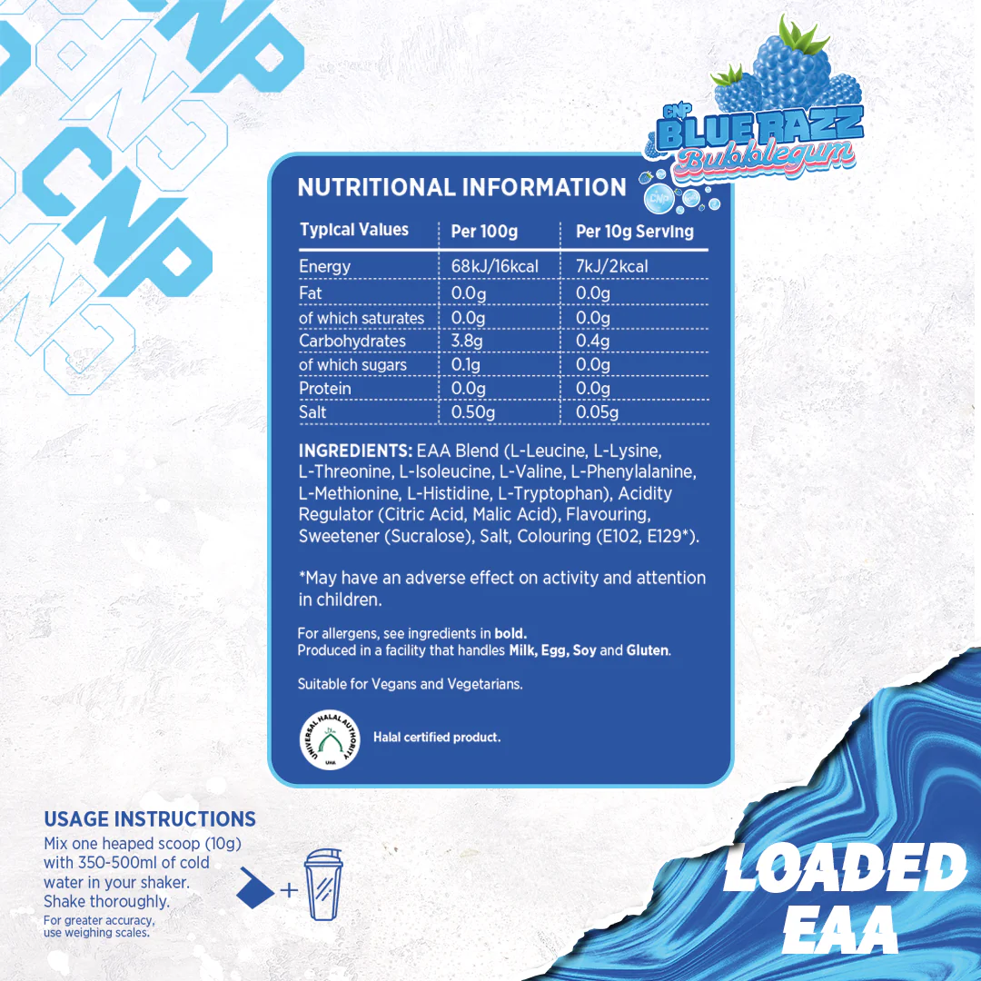 CNP Loaded EAA 300g Blue Razz Bubblegum